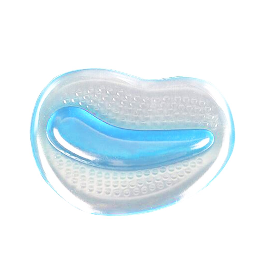 1 par gel indlæg silikone forfodspuder indlægssåler gel indlæg massager anti-skrid smertestillende sandaler hvid rød sko tilbehør: Blå