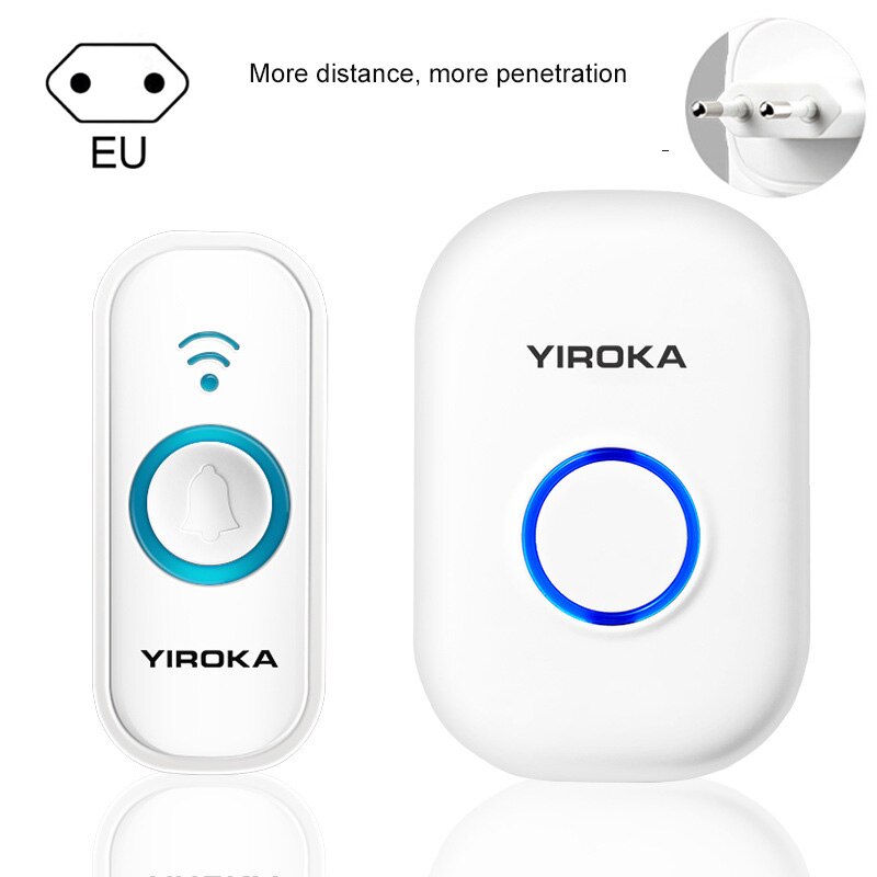 Adjustment Multiple polyphonic music Doorbell Smart Remote Control Doorbell Long Distance Four-level volume Wireless Doorbell: EU
