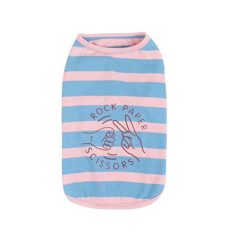 Transer ROCK papier lettre imprimer rayé chien gilet petit chien vêtements d'été chiot débardeur 205: BU / M