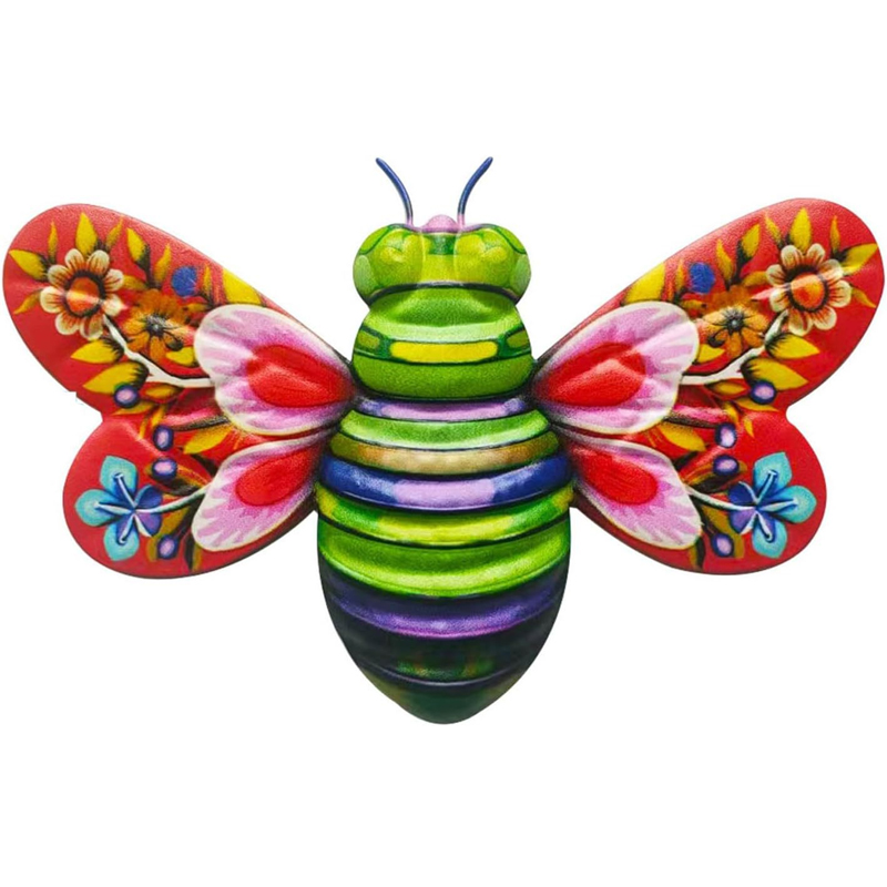 Nieuw Huis Muur Decor Metalen Bijen Muur Decor, Bijen Tuin Bloem Kunst Decoraties, Outdoor Bijen Opknoping Patio Decor: Rood
