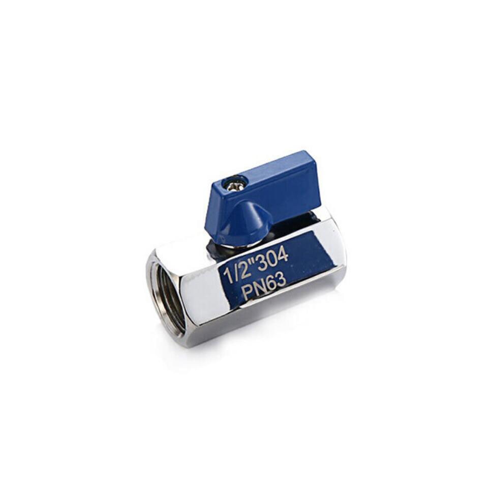 1/8" 1/4" 3/8" 1/2" 3/4" 1" BSP Mini Sanitary Ball Valve SUS304 Stainless Steel Blue Handle Homebrew Beer