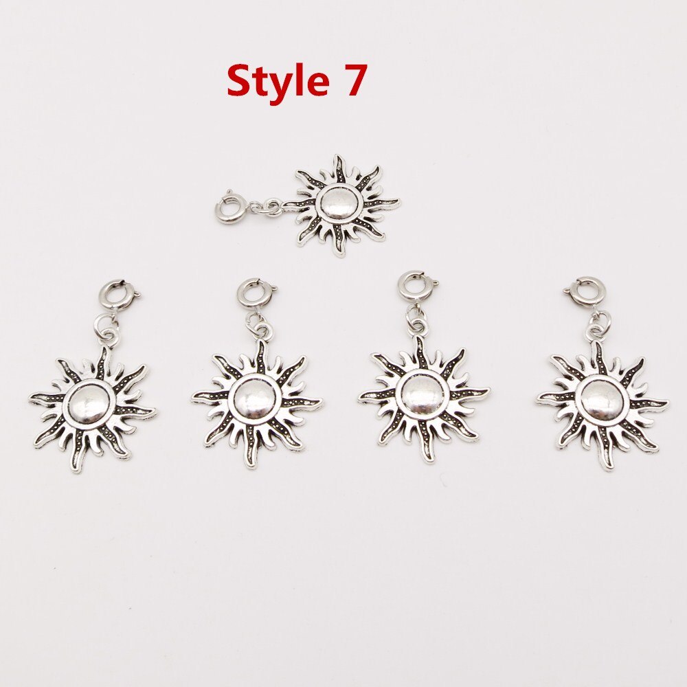 5 teile/paket verschiedenen 8 stile Charms haar braid furcht dreadlock perlen clips manschetten ringe Schmuck dreadlock Verschlüsse zubehör: 5pcs Style 7