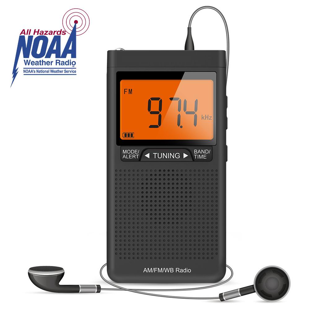Mini AM FM Radio Portable Speaker Emergency Pocket Radio NOAA AM FM Weather Radio Compact With Headphone Jack Alarm Clock Radio