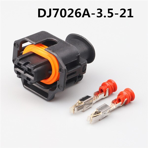 Cable de DJ7026A-3.5-21 de 2 pines en espiral para inyector común diesel Bosch, Conector de clavija con terminal, DJ7026B-3.5-21: DJ7026A-3.5-21