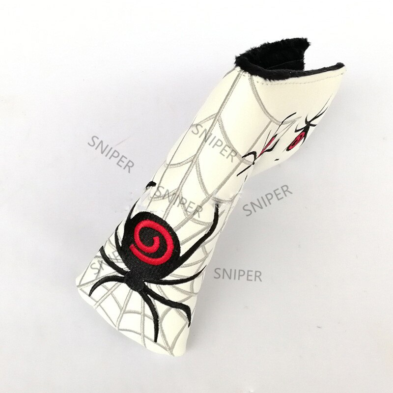 Nuovo ricamo Spider Golf Putter Cover con copricapo Web argento per Blade Golf Putte Head Cover 3 colori: white