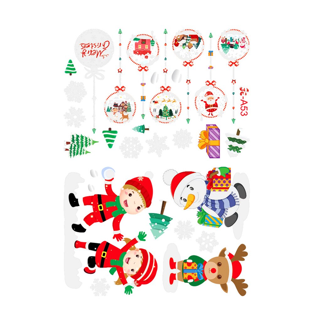 Christmas Window Decal Santa Claus Snowflake Stickers Winter Wall Stickers for Kids Rooms Year Christmas Window Decorations: D