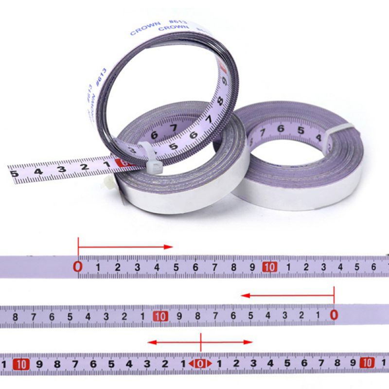 1/2/5M Sticky Scale Ruler Adhesive Miter Saw Track Tape With Glue Mechanical Scale Middle Scale Tape Measurements