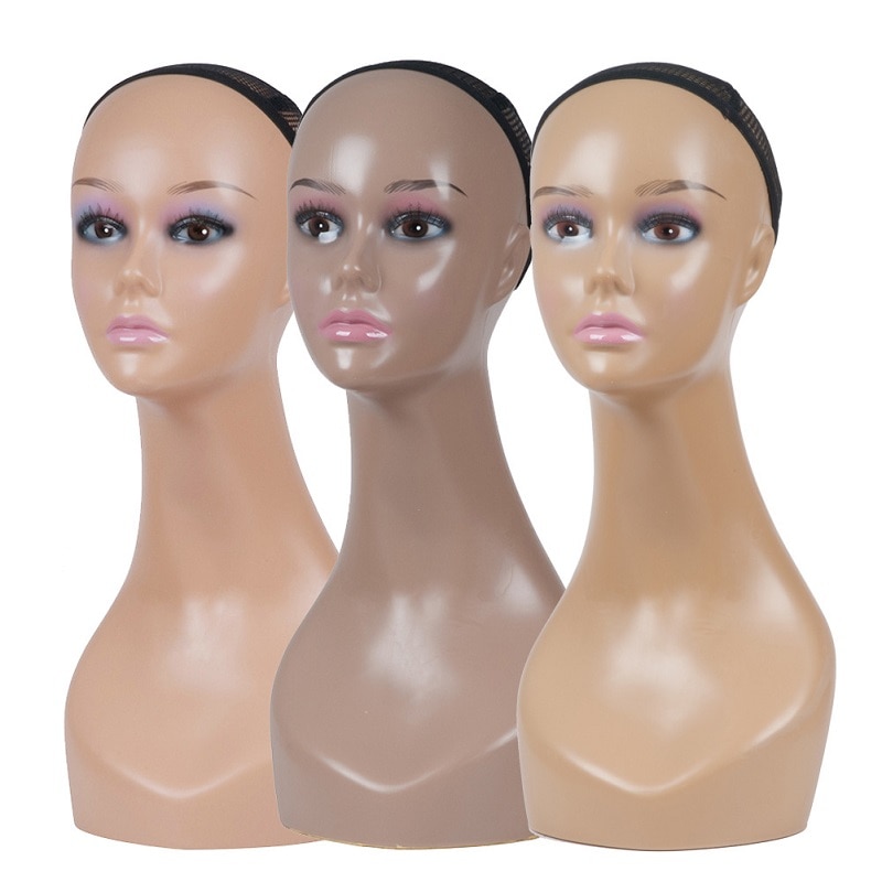 PVC femmina Testa di Manichino Gioielli di Vendita Per La Parrucca E Cappello di Visualizzazione