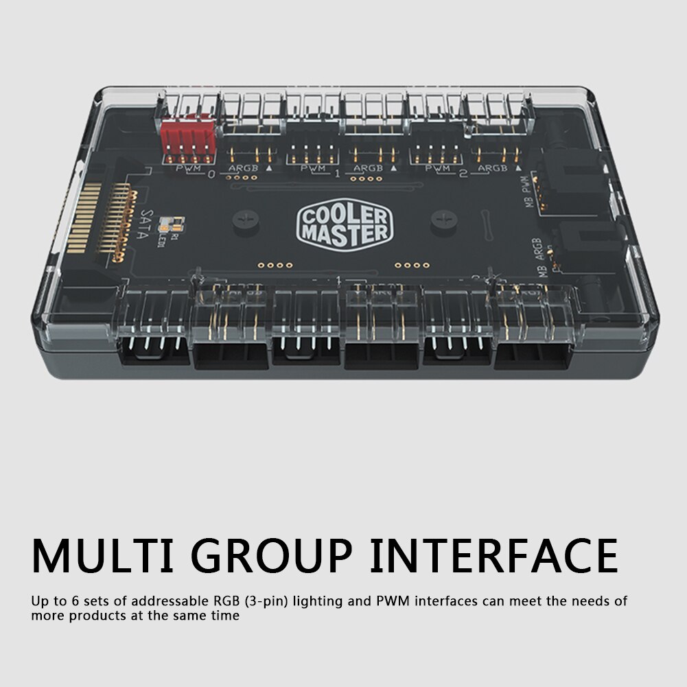 1 to 6 Multi Way Fan HUB Splitter 4Pin PWM 3Pin Addressable RGB Adapter for Desktop PC Cooling Fan Accessories