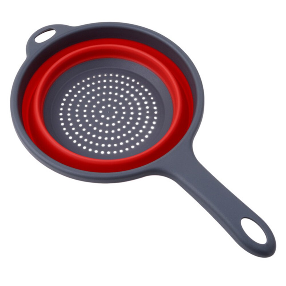 Colador de silicona plegable para utensilios de cocina, colador plegable para lavar verduras y fruta, escurridor plegable con asa, organizador para el hogar: Red