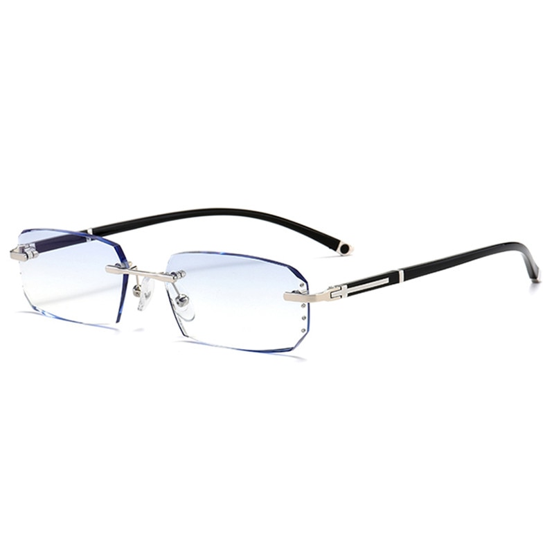 Vazrobe Rimless Myopia Glasses Insert Optic Lens -0.75 -1.00 -1.50 to -5.00 Finished Eyewear with Far Vision Prescription Lenses