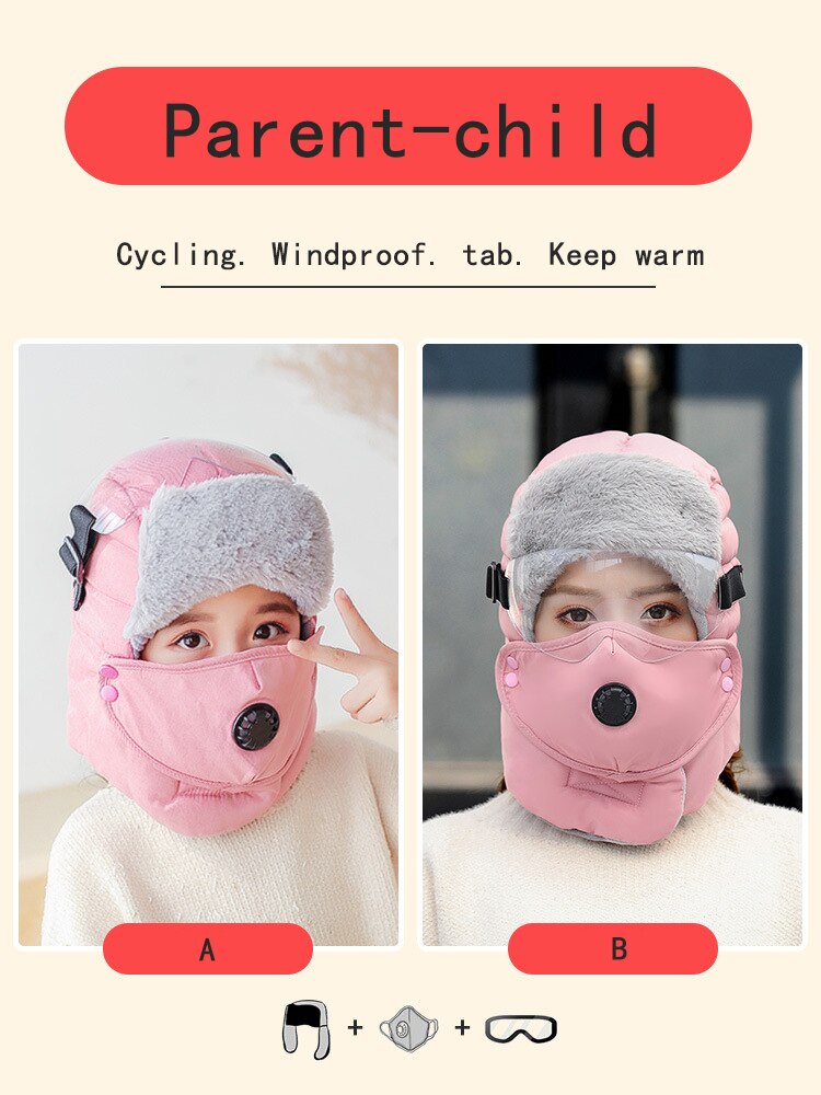 nouvelle casquette chaude hiver garçon bonnets chapeaux pour fille capuche étanche chapeau avec des lunettes Cool cagoule