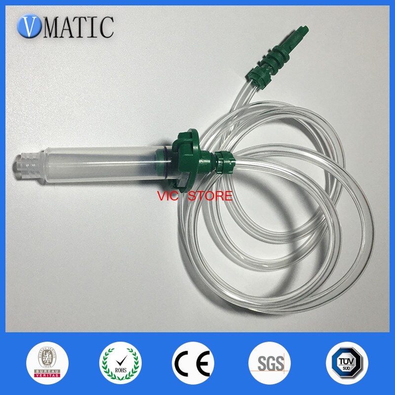 5 Sets 10cc/ml Dispensing Pneumatic Syringes Barrel Adapter Dispenser Syringes With Piston