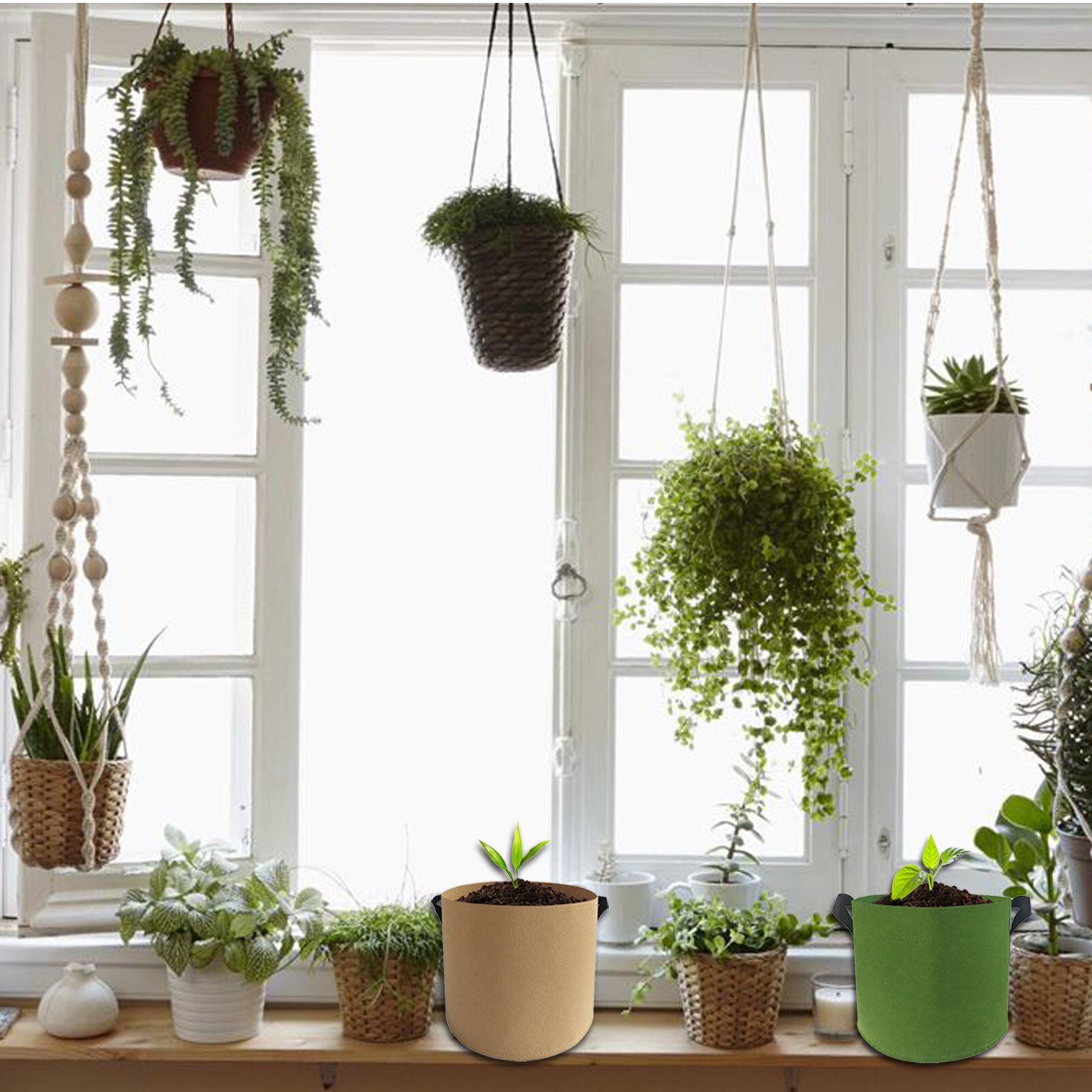 25 # Groeien Zakken Plant Pot Diy Aardappel Growplanter Feltcloth Planten Container Bag Thicken Tuin Pot Voor Tuin En Groente patch