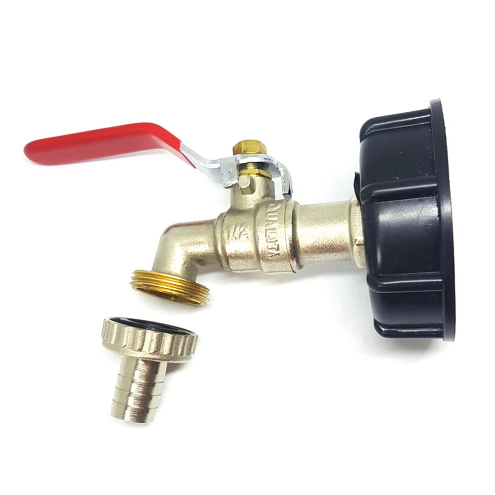 Conector adaptador de rosca para grifo de latón de 1/2 pulgadas para depósito de agua IBC de jardín, grifo de seguridad de respaldo para control de flujo fino