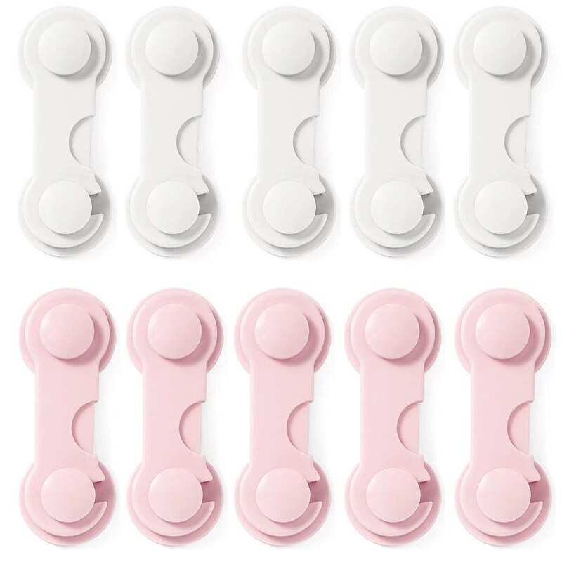 Plastic Kast Lock Kind Veiligheid Anti-Snuifje Bumper Security Lade Vergrendelingen Home Baby Bescherming Voor Koelkasten Sloten: 10pcs WP