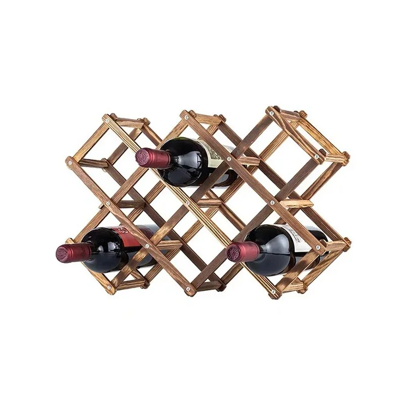 Wine Racks Wooden Wine Bottle Holder 10 Bottle Holder Mount Bar Display Shelf Folding Wood Organizer Wine Racks Men