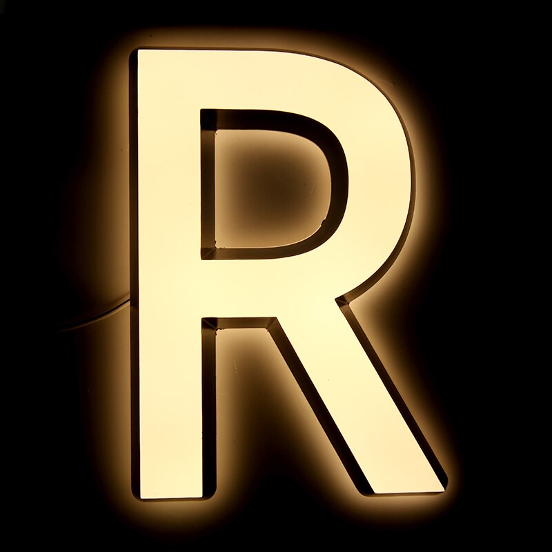 Acrylic LED luminous signs Business Lighting Advertising Sign LED Signboard Outdoor Waterproof Custom Advertisment Letters: R