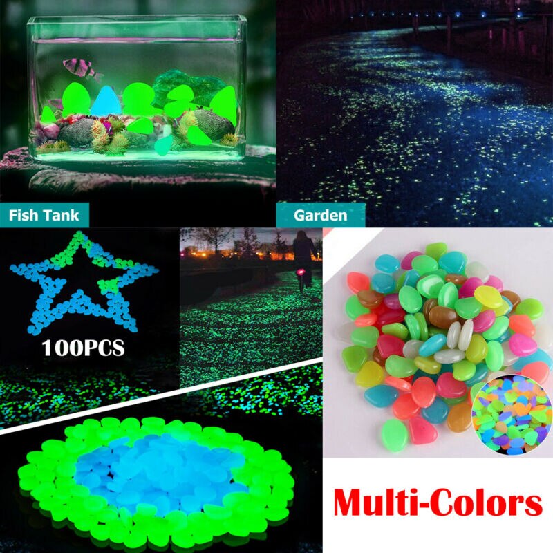 50/100Pcs Lichtgevende Kunstmatige Steentjes Glow In Dark Stone Huis Tuin Decoratie Fluorescent Kunstmatige Steen Voor Aquarium Fish