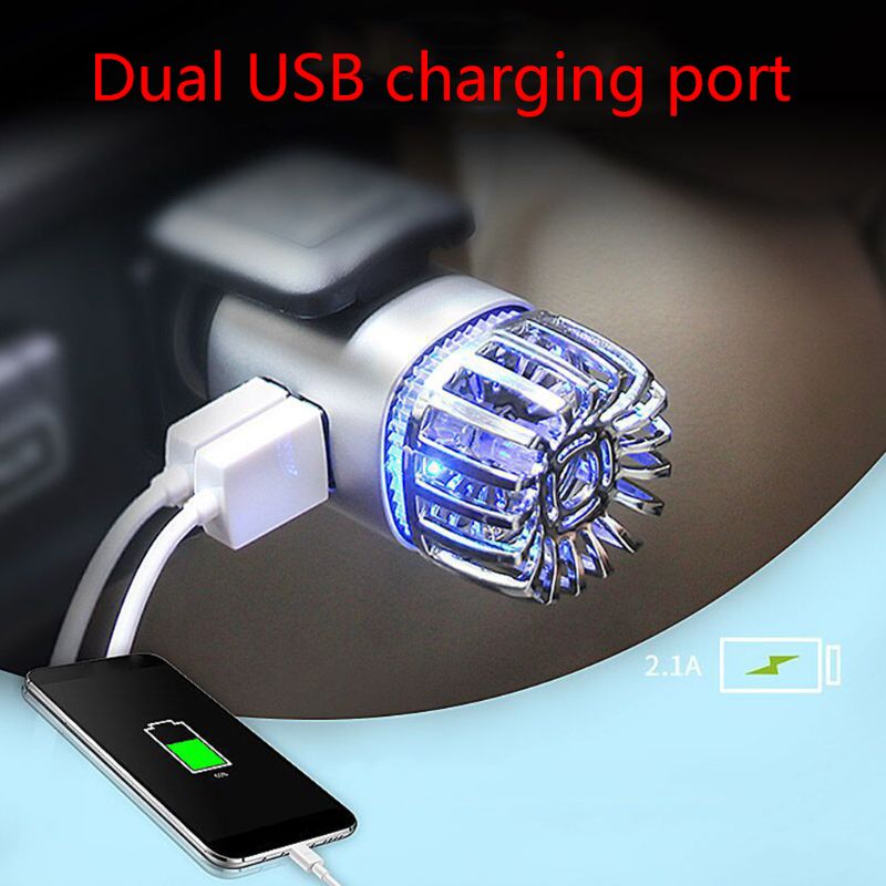 2 en 1 voiture double USB Air frais ionique purificateur barre d'oxygène Ozone ioniseur générateur de fumée pour voitures plus propre voiture ioniseur d'air purificateur