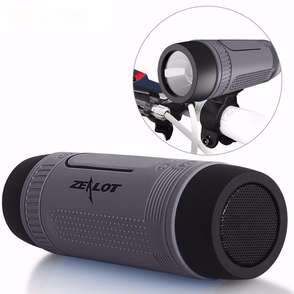 Ijveraar S1 Bluetooth Speaker Outdoor Fiets Draagbare Subwoofer Bass Draadloze Kolom Fm Radio Power Bank + Zaklamp