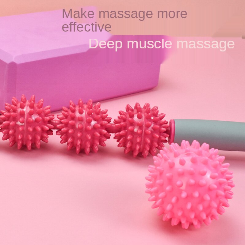 Yoga massage stick roller muscle relaxation shaft spiked club massage roller rolling leg stick fitness stick fascia Rod