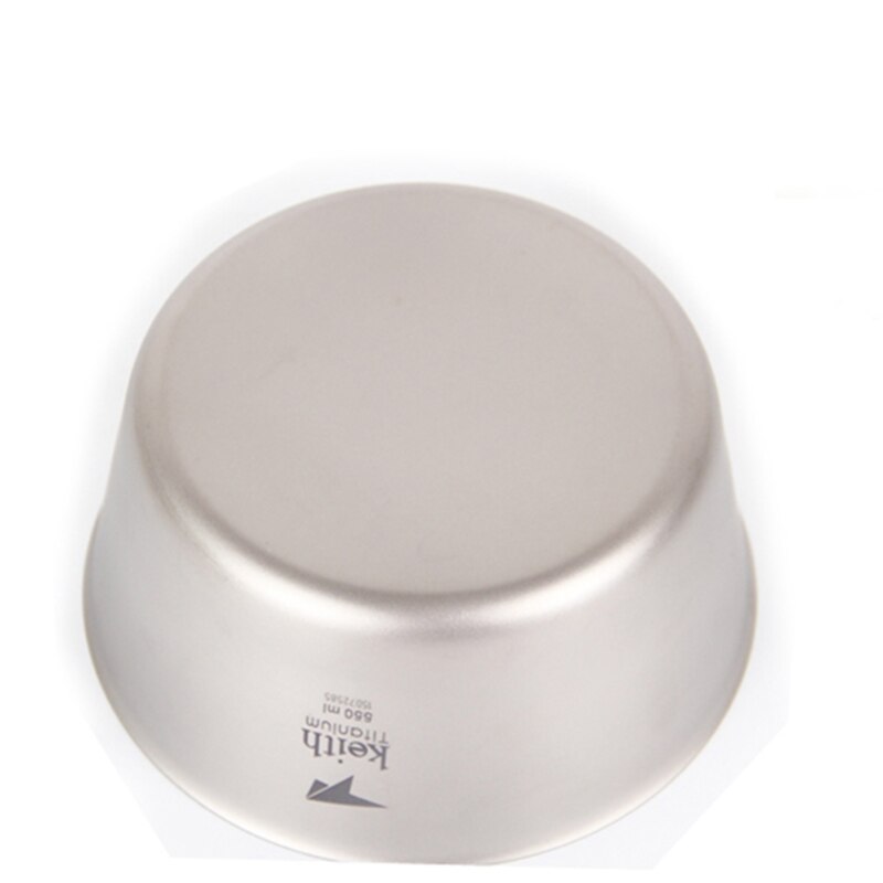 Bol de titanio para acampar, senderismo, Picnic, Bol resistente a la corrosión, fiambrera, ensaladera, utensilios de doble pared 550ml Ti5322