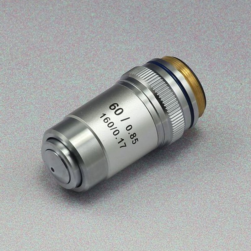 Biological Microscope Achromatic Objective Lens 4X 10X 20X 40X 60X 100X(oil) RMS 20.3mm Thread Silver Shell