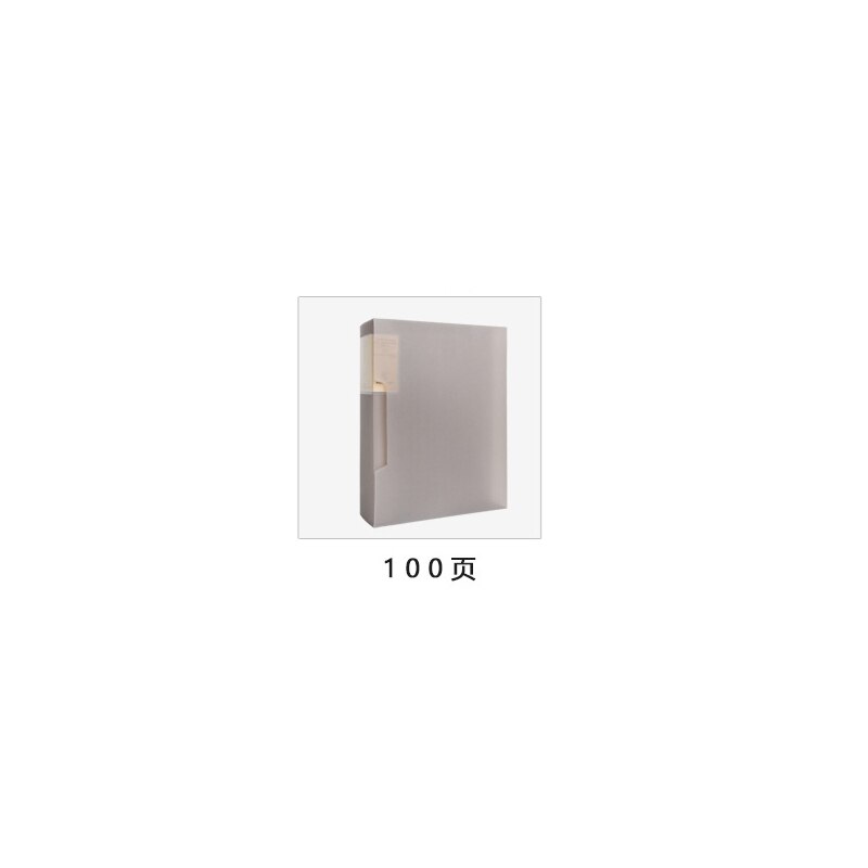 A4 Gray Information Book Examination Paper Folder Finishing Transparent Insert Multi-layered File Book Classification Collection: 100P-With shell