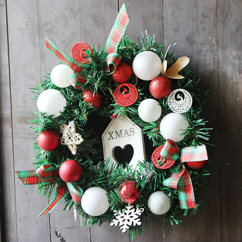 Sztuczny wieniec świąteczny okno dekoracyjne układ frontowe drzwi kwiaty wiszące ozdoby miejsce rekwizyty na ślub Boże Narodzenie: 2