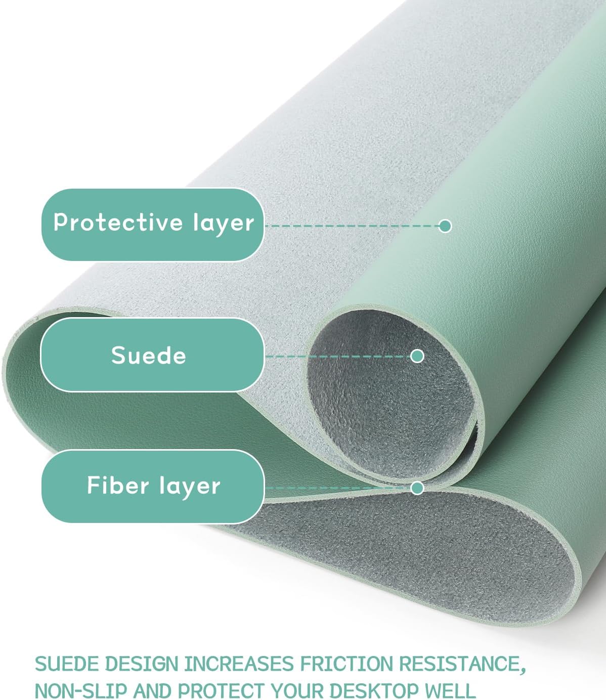 XXL Office Desk Pad Mat PVC Leather Waterproof Mouse Pad Desktop Keyboard Desk Pad Ultra Thin Large Desk Blotter: 26x21 cm  / light green
