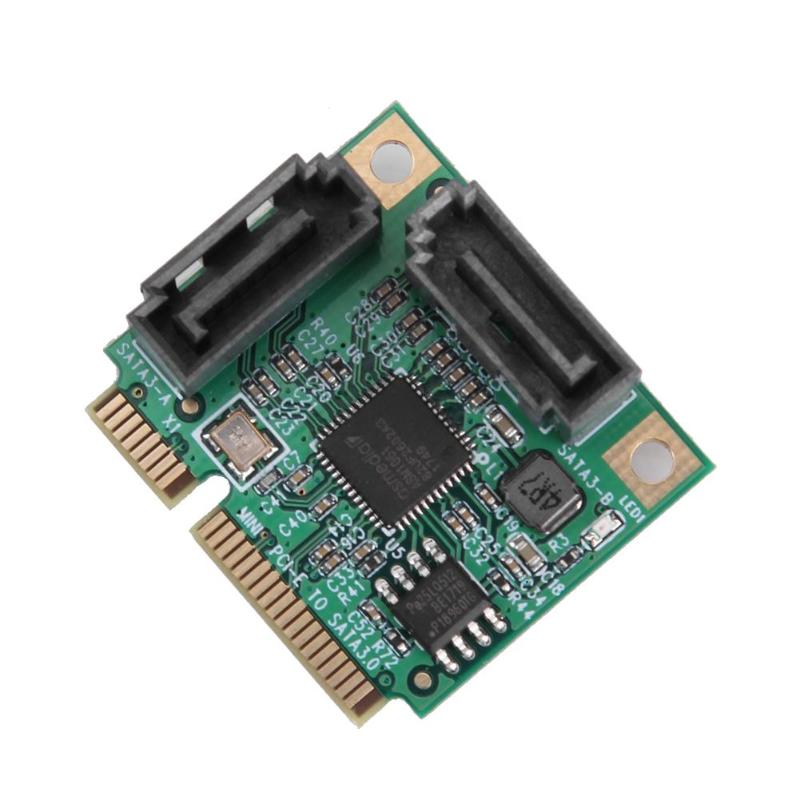 2 Poorten Mini Pci-E Pci Express Naar Sata 3.0 Converter Harde Schijf Uitbreiding Kaart Met Sata Kabel Voor Pc Computer voeg Op Kaarten