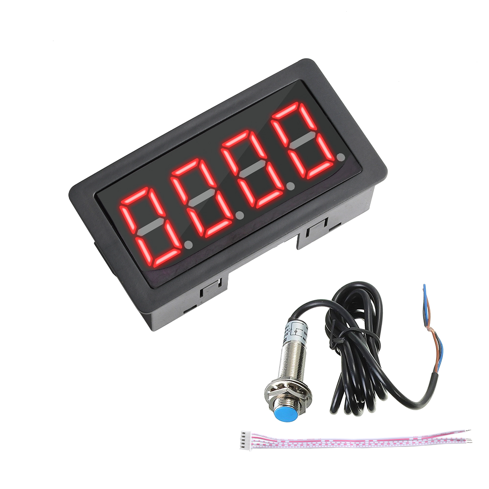 DC8-24V Digitaler Drehzahlmesser 0,56'' 4 Bits LED Halle Näherungsschalter Sensor NPN 12V 24V Tachomete setzt Geschwindigkeitsmesser 10-9999RPM: Gold