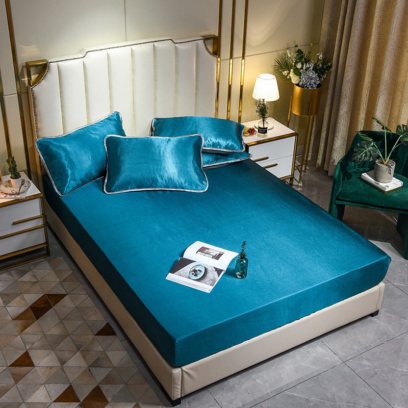 3Pcs Exquisite edge pure color Summer ice silk Mattress mat kit Bedding Light Mat kit Air-conditioned rooms Simmons mattress