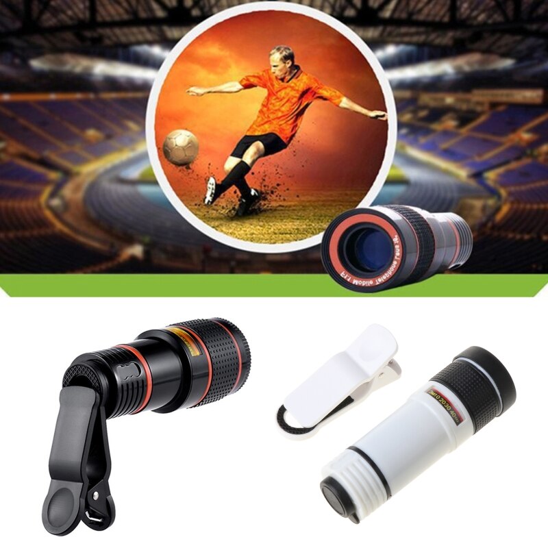 Cell Phone Camera Lens Kit,Universal 12X Clip-On Telephoto Telescope Camera Mobile Phone Zoom lens for most Smartphone