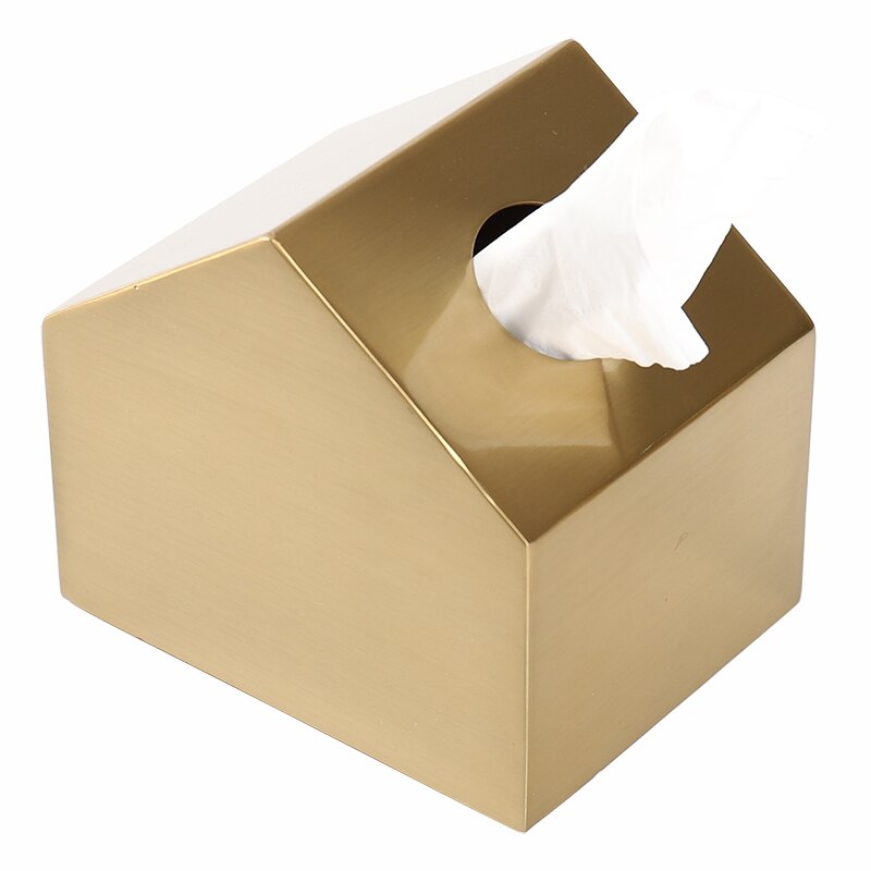 Ins-boîte à mouchoirs en métal doré | Boîte créative de mouchoirs en papier pour salon table basse, boîte de rangement de mouchoirs de luxe pour restaurant