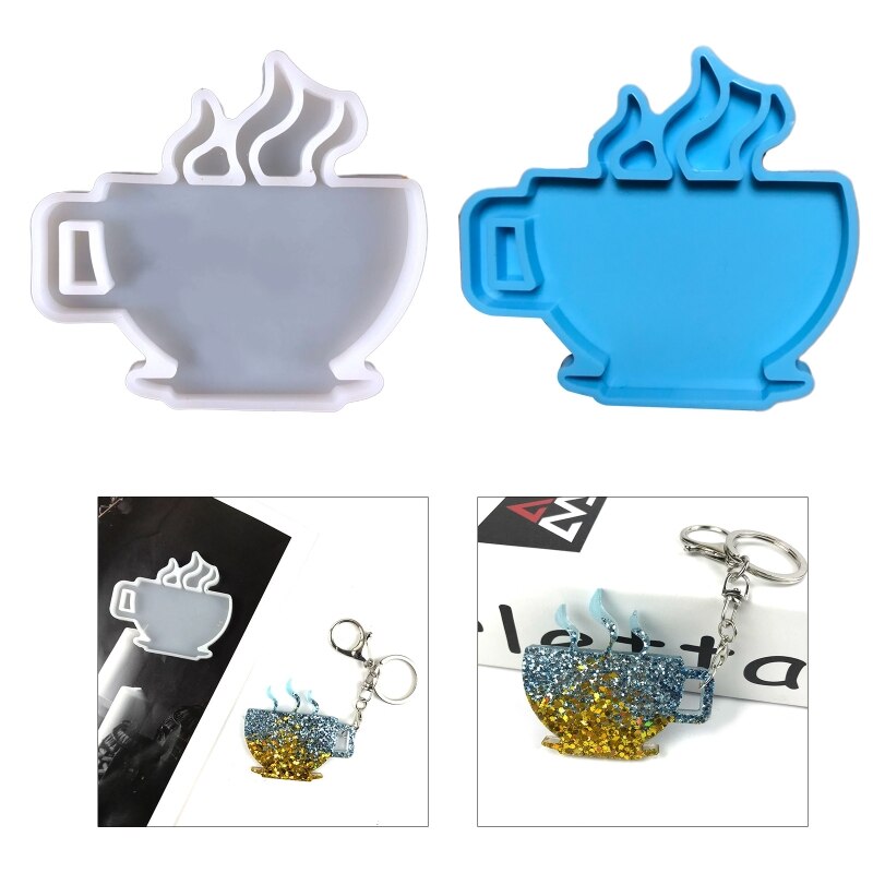 Koffie Cup Shaped Silicone Mold Sleutelhanger Epoxyhars Casting Mould Voor Diy Craft