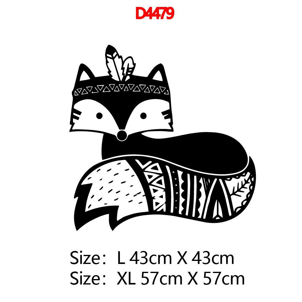 Lovely Fox Animal Wall Sticker Decals for Kids Rooms decoration Wallpaper Baby Room Decor Decal stickers Animals Mural: D4479 / Size L