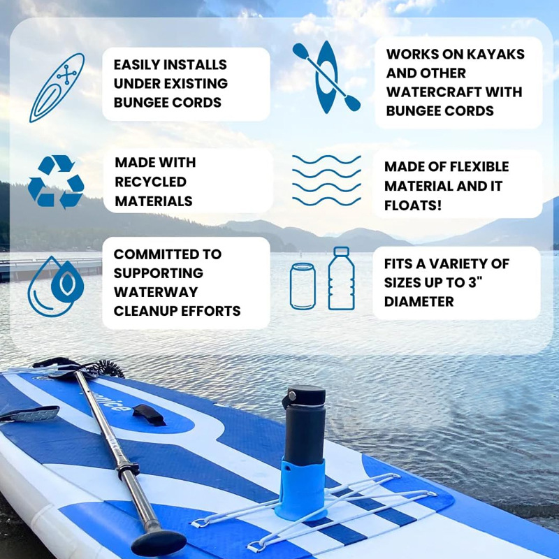 Kayak Drink Holder Surfboard Bottle Cup Holder Kayak Rope Binding Drink Holder Kayak Accessories Stationary Beverage
