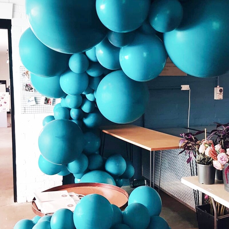 30 Uds 15 juegos perla de doble capa Globo Verde frijol verde lima verde turquesa globo de látex decoración de la de cumpleaños de la boda