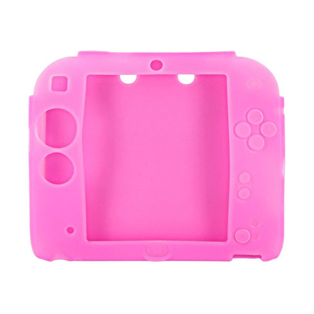 Schutzhülle Silikon Gummi + Reinigungstuch für Nintendo 2DS - Weich: Rosa