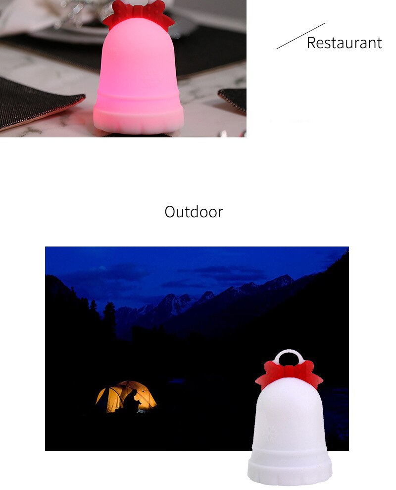 Cloche de noël USB coloré led silicone veilleuse chambre salon pat lampe lampe de table (modèle audio Bluetooth)