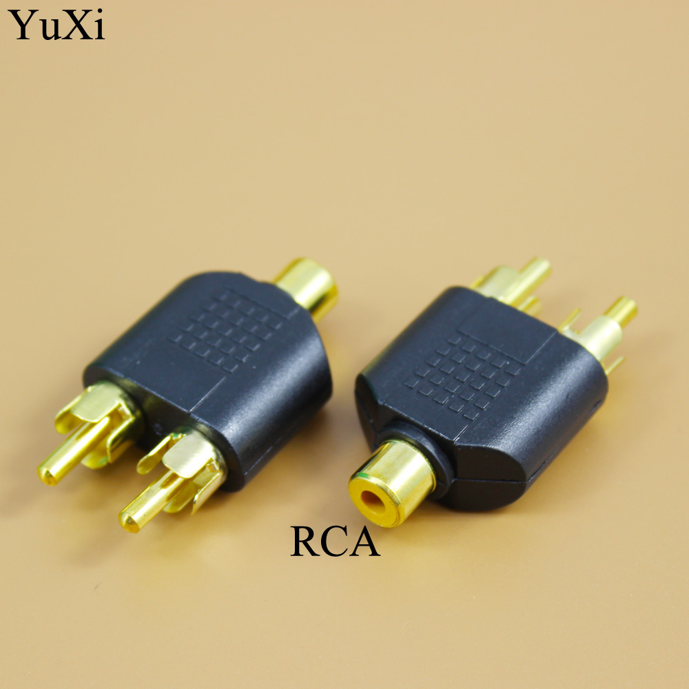 3.5mm/6.35 honkontakter  to 2 rca-hankontakter f/m eller m/f-hankontakter  to 2 dubbel rca-honkontakter av-stereoljudadapter y-kontakt splitterkontakt