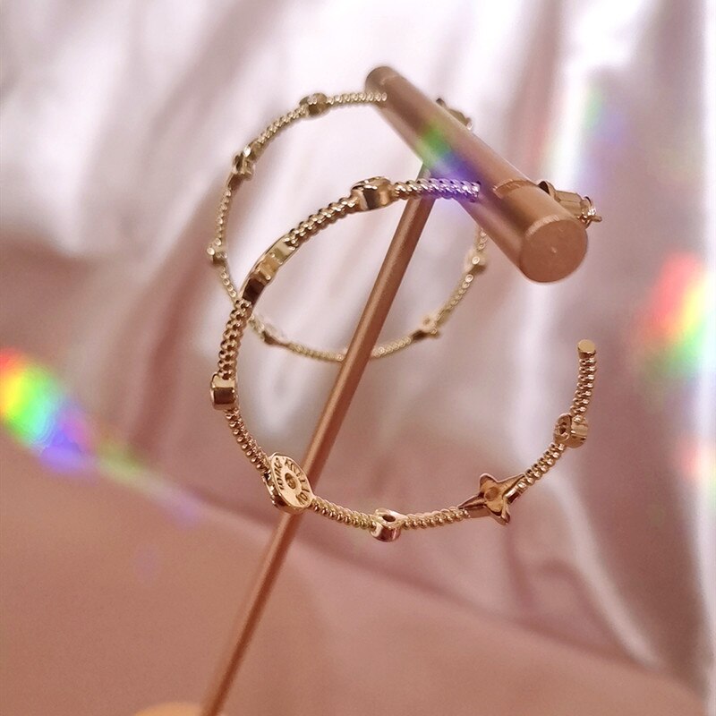 all-match Gold Color Brass Round Loop Earrings Hoops Jewelry Findings Accessories