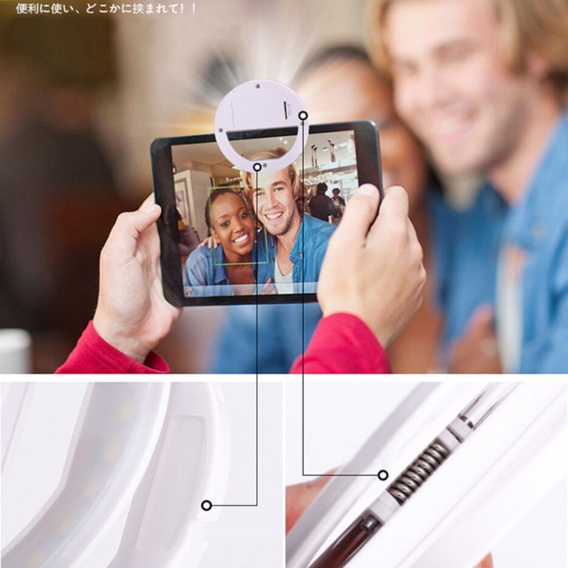 36 led selfie lys telefon blits lys led kamera clip-on mobiltelefon selfie ring lys video lys forbedrer selfie lampe