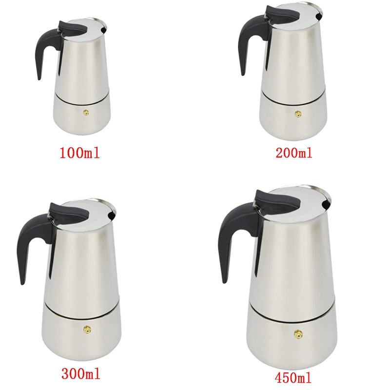 2/4/6/9 Kopjes Rvs Koffiezetapparaat Moka Pot Espresso Maker Cups Latte Percolator Fornuis top Espresso Pot