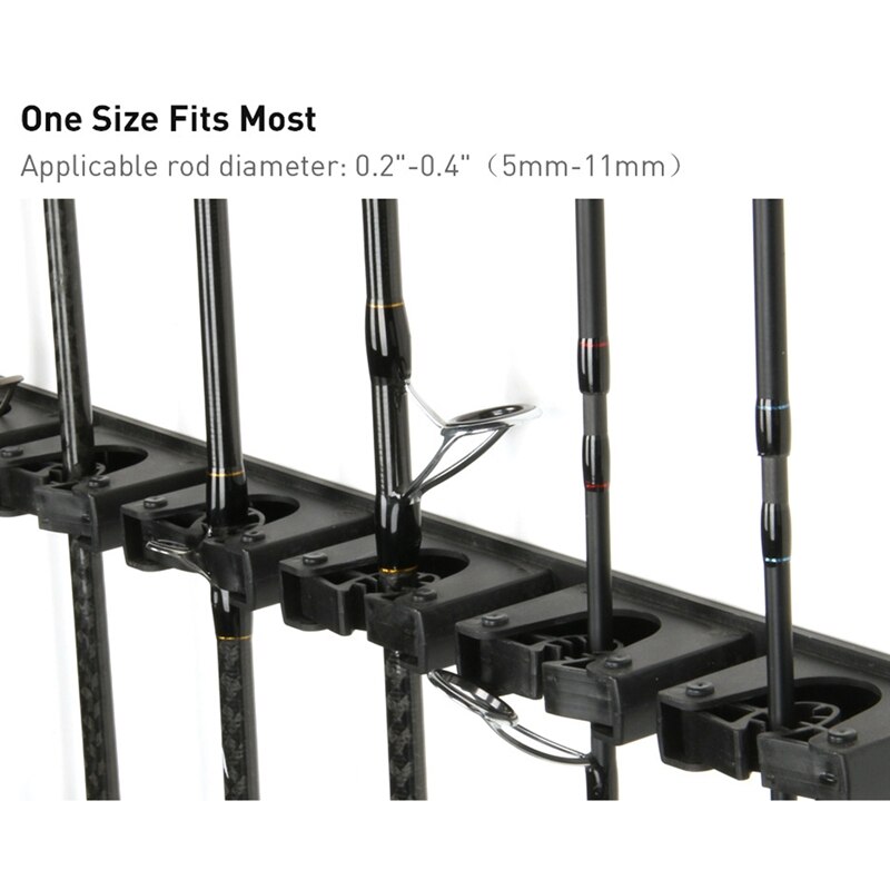 Fishing Rod Storage Rack Fishing Pole Stand,Vertical 6-Rod Rack Fishing Pole Holder Rod Holders Wall Mount Modular