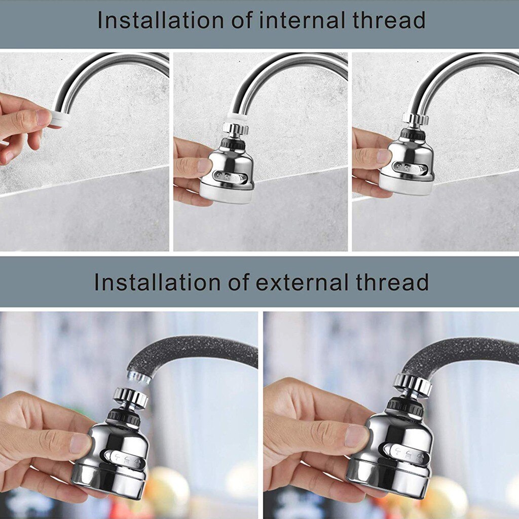 1pc Faucet Booster Water-saving Device Silver Three-speed Adjustment Shower Water Saving Kitchen Convenient Specialty Tool #5