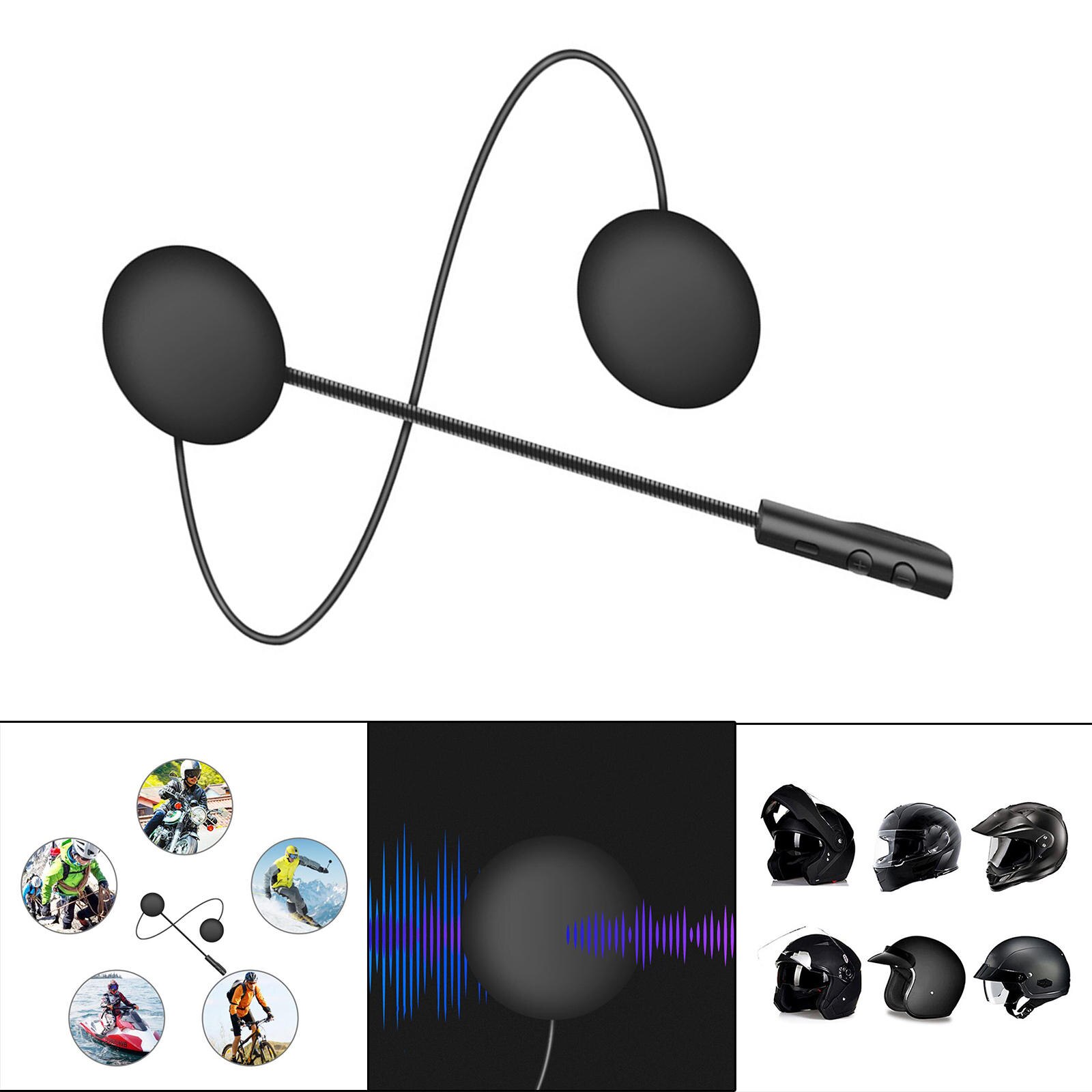 Helmet Headset Outdoor Waterproof Intercom Headphone Speakers Hands Free Music Call Control Stereo Sound for Riding