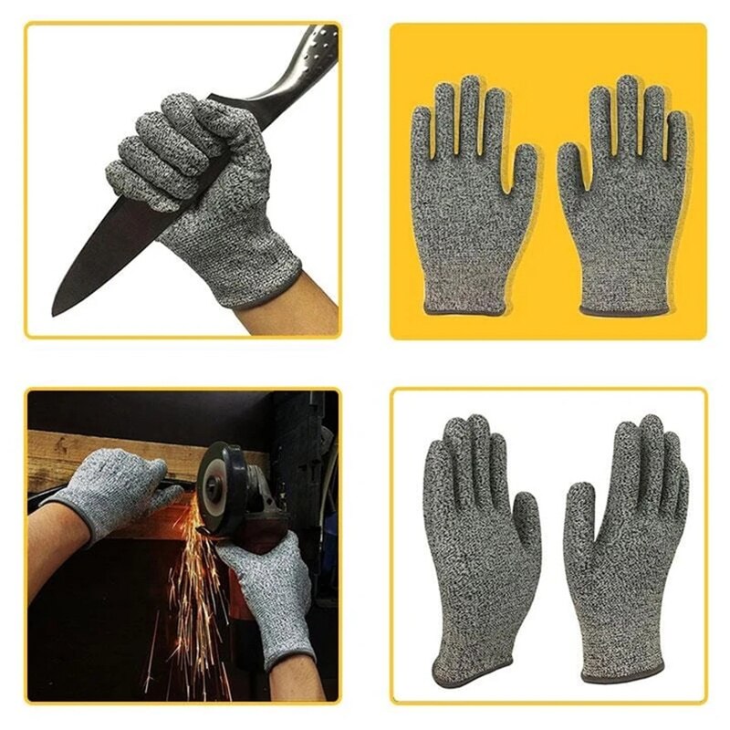 High-strength Grade Level 5 Protection Safety Anti Cut Gloves Kitchen Cut Resistant Gloves for Fish Meat Cutting Safety Gloves